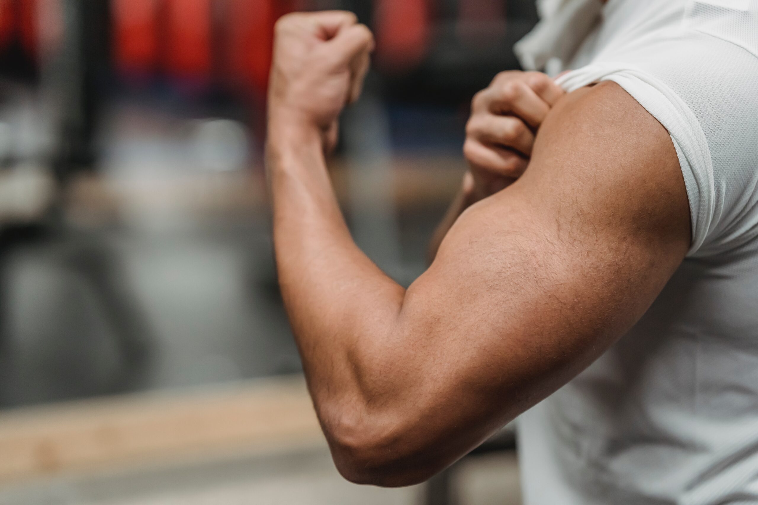 Man showing biceps